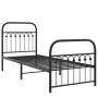 Estructura de cama con cabecero y estribo metal negro 75x190 cm de , Camas y somieres - Ref: Foro24-376608, Precio: 71,87 €, ...
