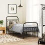 Estructura de cama con cabecero y estribo metal negro 75x190 cm de , Camas y somieres - Ref: Foro24-376608, Precio: 71,87 €, ...