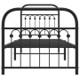 Estructura de cama con cabecero y estribo metal negro 75x190 cm de , Camas y somieres - Ref: Foro24-376608, Precio: 71,87 €, ...