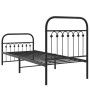 Estructura de cama con cabecero y estribo metal negro 75x190 cm de , Camas y somieres - Ref: Foro24-376608, Precio: 71,87 €, ...