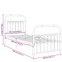 Estructura de cama con cabecero y estribo metal negro 75x190 cm de , Camas y somieres - Ref: Foro24-376608, Precio: 71,87 €, ...