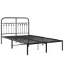 Estructura de cama con cabecero metal negro 120x200 cm de , Camas y somieres - Ref: Foro24-376598, Precio: 118,96 €, Descuent...