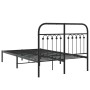 Estructura de cama con cabecero metal negro 120x200 cm de , Camas y somieres - Ref: Foro24-376598, Precio: 118,96 €, Descuent...