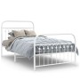 Estructura cama metal con cabecero y pie cama blanca 100x200 cm de , Camas y somieres - Ref: Foro24-376662, Precio: 96,62 €, ...