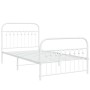 Estructura cama metal con cabecero y pie cama blanca 100x200 cm de , Camas y somieres - Ref: Foro24-376662, Precio: 96,62 €, ...
