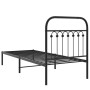 Estructura de cama con cabecero metal negro 80x200 cm de , Camas y somieres - Ref: Foro24-376591, Precio: 78,36 €, Descuento: %