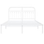 Estructura de cama de metal con cabecero blanca 135x190 cm de , Camas y somieres - Ref: Foro24-376648, Precio: 100,09 €, Desc...