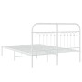 Estructura de cama de metal con cabecero blanca 135x190 cm de , Camas y somieres - Ref: Foro24-376648, Precio: 100,09 €, Desc...