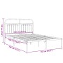 Estructura de cama de metal con cabecero blanca 135x190 cm de , Camas y somieres - Ref: Foro24-376648, Precio: 100,09 €, Desc...