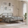 Estructura cama con cabecero y estribo metal negro 137x190 cm de , Camas y somieres - Ref: Foro24-376617, Precio: 121,31 €, D...