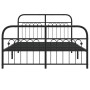Estructura cama con cabecero y estribo metal negro 137x190 cm de , Camas y somieres - Ref: Foro24-376617, Precio: 121,31 €, D...