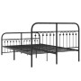 Estructura cama con cabecero y estribo metal negro 137x190 cm de , Camas y somieres - Ref: Foro24-376617, Precio: 121,31 €, D...