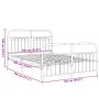Estructura cama con cabecero y estribo metal negro 137x190 cm de , Camas y somieres - Ref: Foro24-376617, Precio: 121,31 €, D...