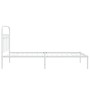 Estructura de cama de metal con cabecero blanco 100x190 cm de , Camas y somieres - Ref: Foro24-376643, Precio: 67,70 €, Descu...