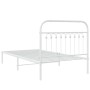 Estructura de cama de metal con cabecero blanco 100x190 cm de , Camas y somieres - Ref: Foro24-376643, Precio: 67,70 €, Descu...