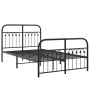 Estructura de cama con cabecero y pie metal negro 120x190 cm de , Camas y somieres - Ref: Foro24-376615, Precio: 127,28 €, De...