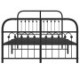 Estructura de cama con cabecero y pie metal negro 120x190 cm de , Camas y somieres - Ref: Foro24-376615, Precio: 127,28 €, De...