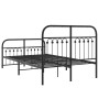 Estructura de cama con cabecero y pie metal negro 120x190 cm de , Camas y somieres - Ref: Foro24-376615, Precio: 127,28 €, De...