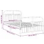 Bed frame with black metal headboard and footboard 120x190 cm by , Beds and slatted bases - Ref: Foro24-376615, Price: 125,55...