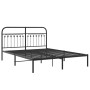Estructura de cama con cabecero metal negro 160x200 cm de , Camas y somieres - Ref: Foro24-376603, Precio: 128,04 €, Descuent...