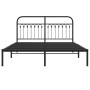 Estructura de cama con cabecero metal negro 160x200 cm de , Camas y somieres - Ref: Foro24-376603, Precio: 128,04 €, Descuent...