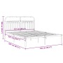 Estructura de cama con cabecero metal negro 160x200 cm de , Camas y somieres - Ref: Foro24-376603, Precio: 128,04 €, Descuent...