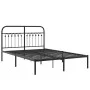 Bed frame with black metal headboard 140x200 cm by , Beds and slatted bases - Ref: Foro24-376601, Price: 121,10 €, Discount: %