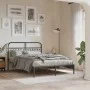 Bed frame with black metal headboard 140x200 cm by , Beds and slatted bases - Ref: Foro24-376601, Price: 121,10 €, Discount: %