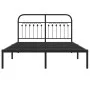 Bed frame with black metal headboard 140x200 cm by , Beds and slatted bases - Ref: Foro24-376601, Price: 121,10 €, Discount: %