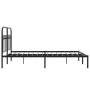 Bed frame with black metal headboard 140x200 cm by , Beds and slatted bases - Ref: Foro24-376601, Price: 121,10 €, Discount: %