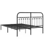 Bettgestell mit schwarzem Metall-Kopfteil 140x200 cm von , Betten und Lattenroste - Ref: Foro24-376601, Preis: 121,10 €, Raba...