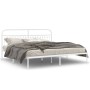 Estructura de cama de metal con cabecero blanco 193x203 cm de , Camas y somieres - Ref: Foro24-376655, Precio: 136,83 €, Desc...