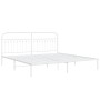 Estructura de cama de metal con cabecero blanco 193x203 cm de , Camas y somieres - Ref: Foro24-376655, Precio: 136,83 €, Desc...