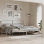 Estructura de cama de metal con cabecero blanco 193x203 cm de , Camas y somieres - Ref: Foro24-376655, Precio: 136,83 €, Desc...