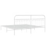 Estructura de cama de metal con cabecero blanco 193x203 cm de , Camas y somieres - Ref: Foro24-376655, Precio: 136,83 €, Desc...