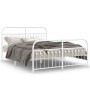 Estructura cama metal con cabecero y estribo blanco 150x200 cm de , Camas y somieres - Ref: Foro24-376669, Precio: 156,07 €, ...