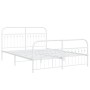 Estructura cama metal con cabecero y estribo blanco 150x200 cm de , Camas y somieres - Ref: Foro24-376669, Precio: 156,07 €, ...