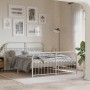 Estructura cama metal con cabecero y estribo blanco 150x200 cm de , Camas y somieres - Ref: Foro24-376669, Precio: 156,07 €, ...