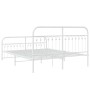 Estructura cama metal con cabecero y estribo blanco 150x200 cm de , Camas y somieres - Ref: Foro24-376669, Precio: 156,07 €, ...