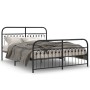 Estructura de cama cabecero y estribo metal negro 150x200 cm de , Camas y somieres - Ref: Foro24-376620, Precio: 156,07 €, De...