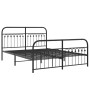 Estructura de cama cabecero y estribo metal negro 150x200 cm de , Camas y somieres - Ref: Foro24-376620, Precio: 156,07 €, De...