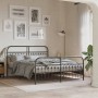 Estructura de cama cabecero y estribo metal negro 150x200 cm de , Camas y somieres - Ref: Foro24-376620, Precio: 156,07 €, De...