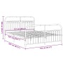 Estructura de cama cabecero y estribo metal negro 150x200 cm de , Camas y somieres - Ref: Foro24-376620, Precio: 156,07 €, De...