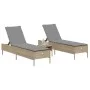 Tumbonas con cojines 2 unidades ratán sintético beige by , Loungers - Ref: Foro24-3261590, Price: 295,76 €, Discount: %