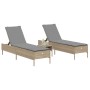 Tumbonas con cojines 2 unidades ratán sintético beige de , Tumbonas - Ref: Foro24-3261590, Precio: 301,01 €, Descuento: %