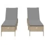 Tumbonas con cojines 2 unidades ratán sintético beige by , Loungers - Ref: Foro24-3261590, Price: 295,76 €, Discount: %