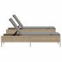 Tumbonas con cojines 2 unidades ratán sintético beige de , Tumbonas - Ref: Foro24-3261590, Precio: 301,01 €, Descuento: %