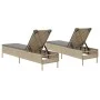 Tumbonas con cojines 2 unidades ratán sintético beige by , Loungers - Ref: Foro24-3261590, Price: 295,76 €, Discount: %