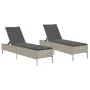 Tumbonas con cojines 2 unidades ratán sintético gris claro de , Tumbonas - Ref: Foro24-3261592, Precio: 299,29 €, Descuento: %