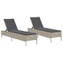 Tumbonas con cojines 2 unidades ratán sintético gris claro de , Tumbonas - Ref: Foro24-3261592, Precio: 306,55 €, Descuento: %